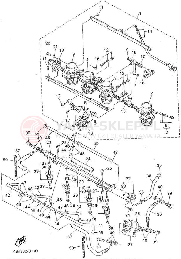 Schemat "Wtrysk paliwa" do Yamaha GTS1000AFC/GTS1000AF
