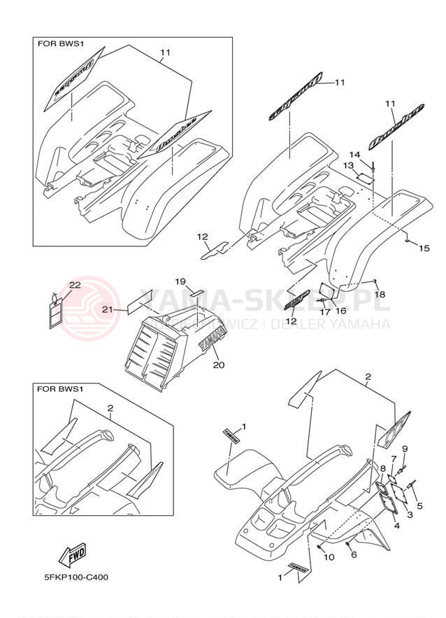 Schemat "naklejki" do Yamaha BANSHEE YFZ350S