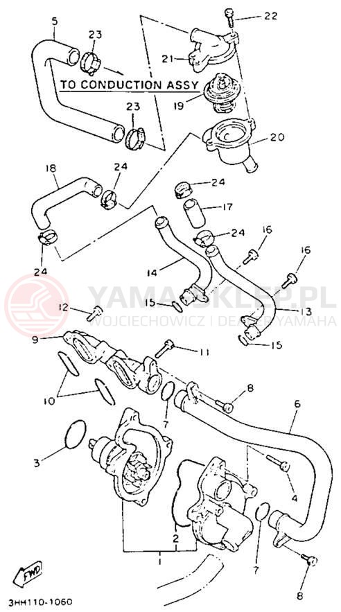 Schemat "Pompa wody" do Yamaha FZR600RDC