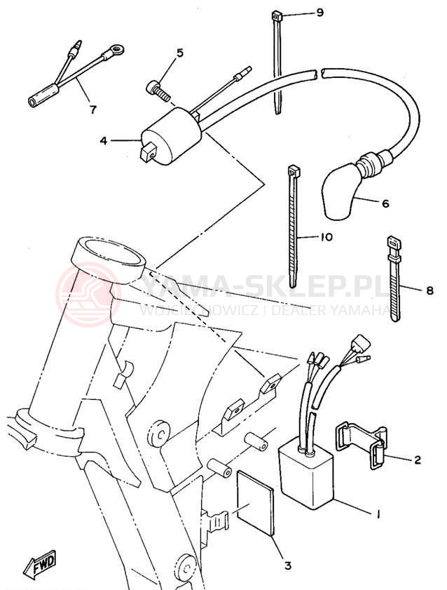 Schemat "układ elektryczny" do Yamaha WR250ZF