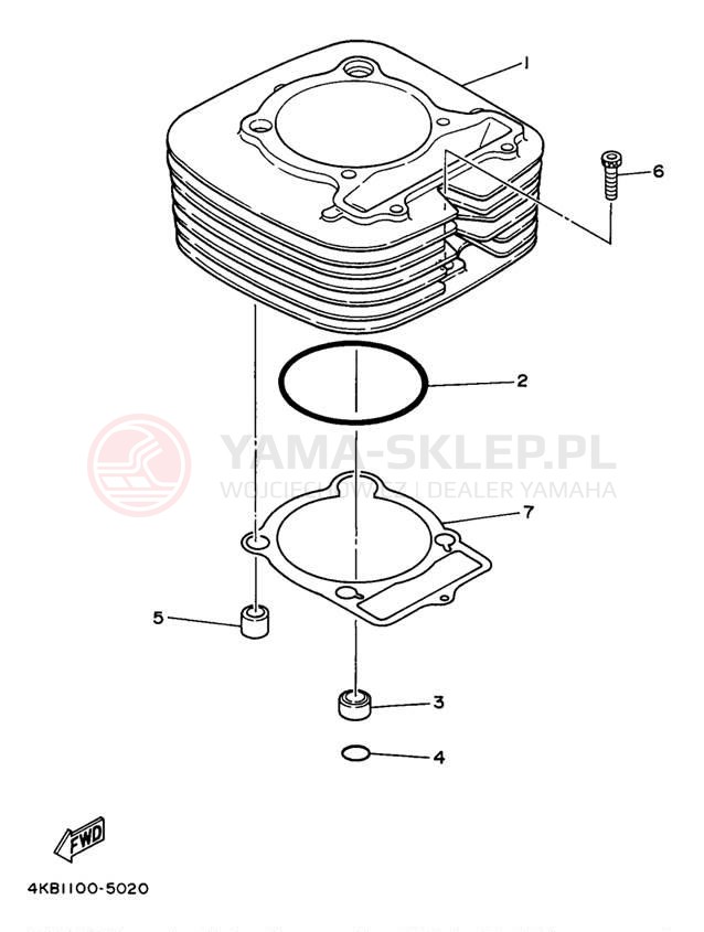 Schemat "cylinder" do Yamaha BIG BEAR 4WD YFM350FWBJ