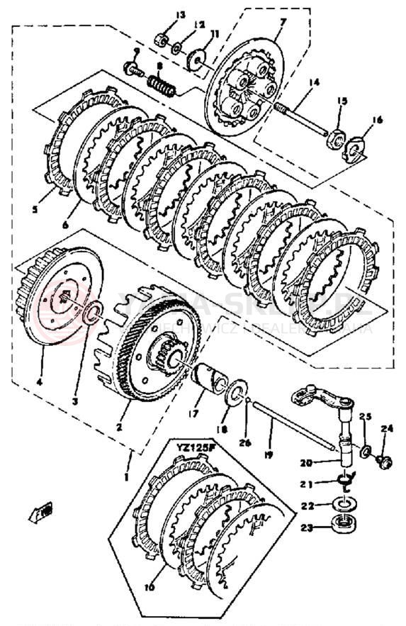 Schemat "sprzęgło" do Yamaha YZ125E