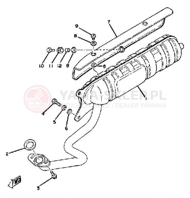 Schemat "Wydech końcowy" do Yamaha QT50J