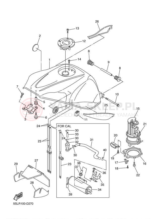 Schemat "zbiornik paliwa" do Yamaha YZF-R6 YZFR6TC/YZFR6T
