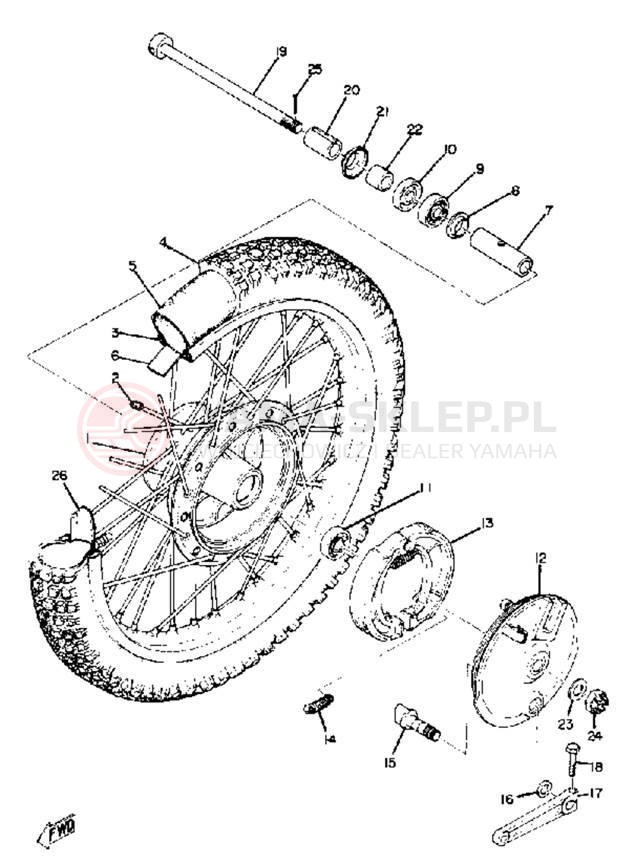 Schemat "Koło przód" do Yamaha SC500