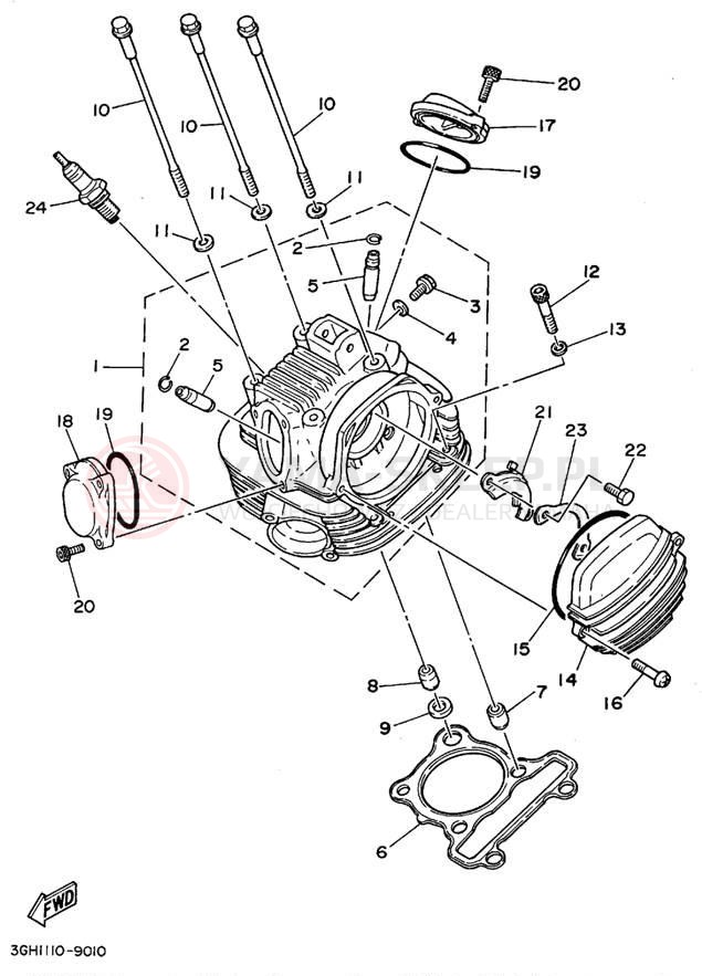 Schemat "głowica" do Yamaha YFB250G_MNH