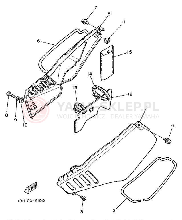 Schemat "Pokrywa boczna" do Yamaha TT225S