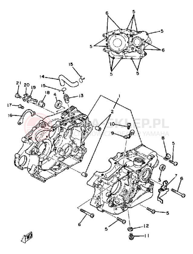 Schemat "Obudowa silnika" do Yamaha SR250J