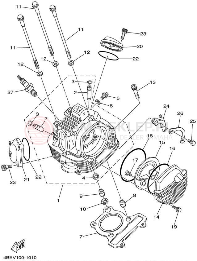 Schemat "głowica" do Yamaha XT225 XT225N/XT225NC