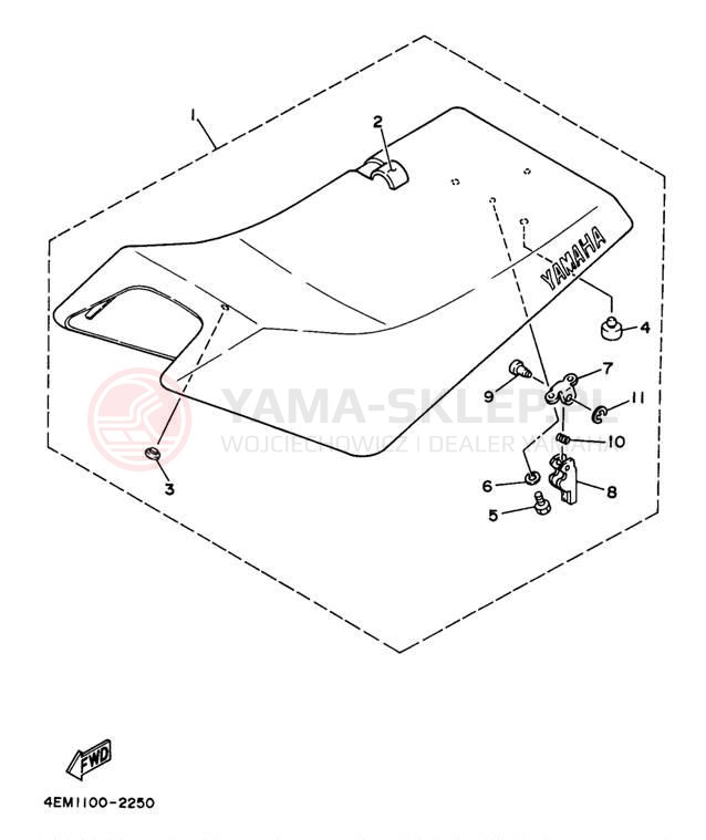 Schemat "siedzenie" do Yamaha BADGER YFM80J