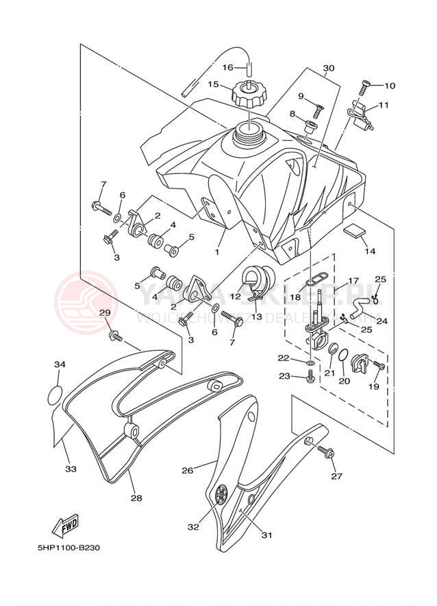 Schemat "zbiornik paliwa" do Yamaha TTR125 TTR125R/TTR125LR