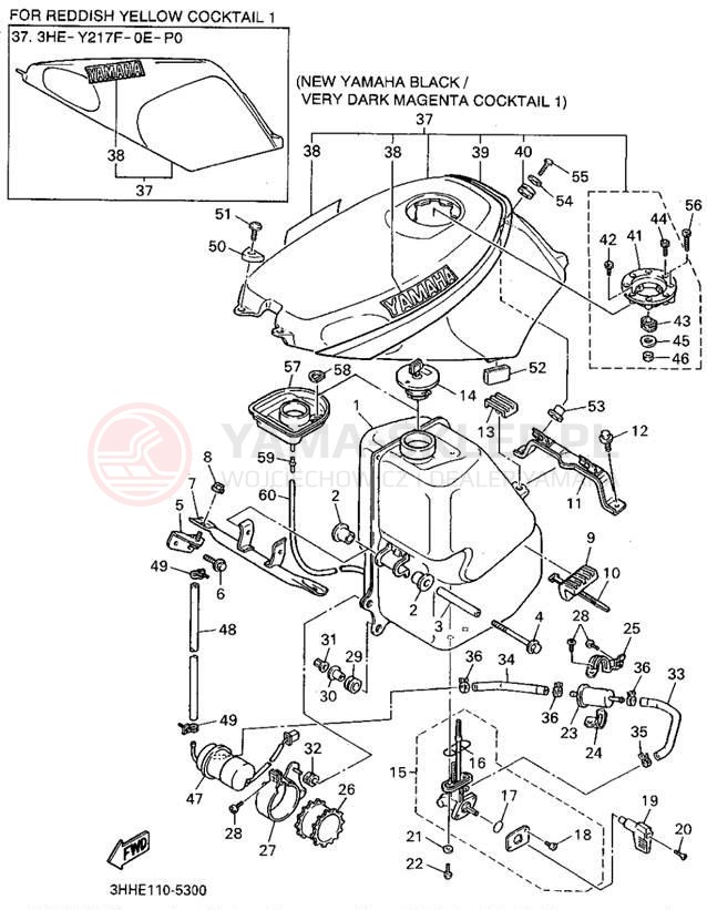 Schemat "zbiornik paliwa" do Yamaha FZR600RG/FZR600RGC