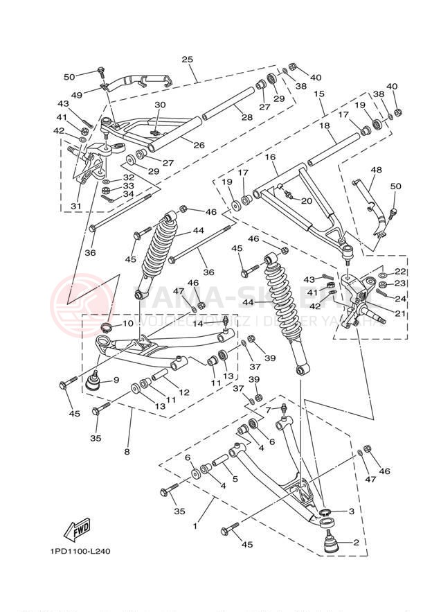 Schemat "Koło przód" do Yamaha YFZ450 YFZ45BB/YFZ45BW