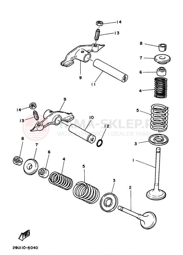 Schemat "zawory" do Yamaha TIMBERWOLF 4WD YFB250FWJ