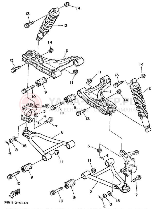 Schemat "Koło przód" do Yamaha BIG BEAR 4WD YFM350FWA