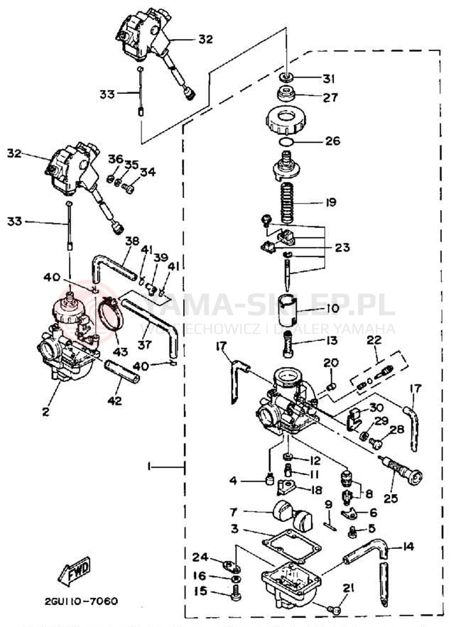 Schemat "Gaźnik" do Yamaha BANSHEE YFZ350B_MN