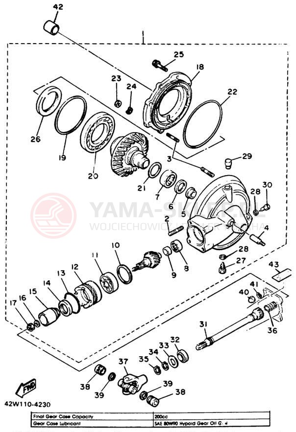 Schemat "Wał napędowy" do Yamaha VIRAGO 700 XV700SS/XV700SSC