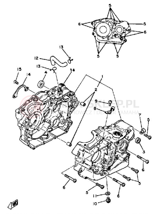 Schemat "Obudowa silnika" do Yamaha TT250G