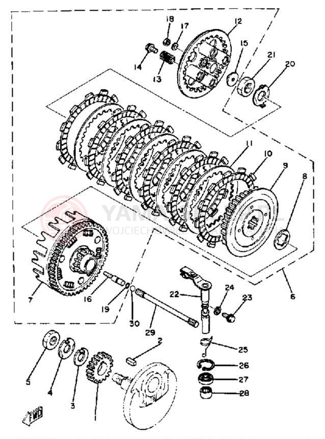 Schemat "sprzęgło" do Yamaha SR250J