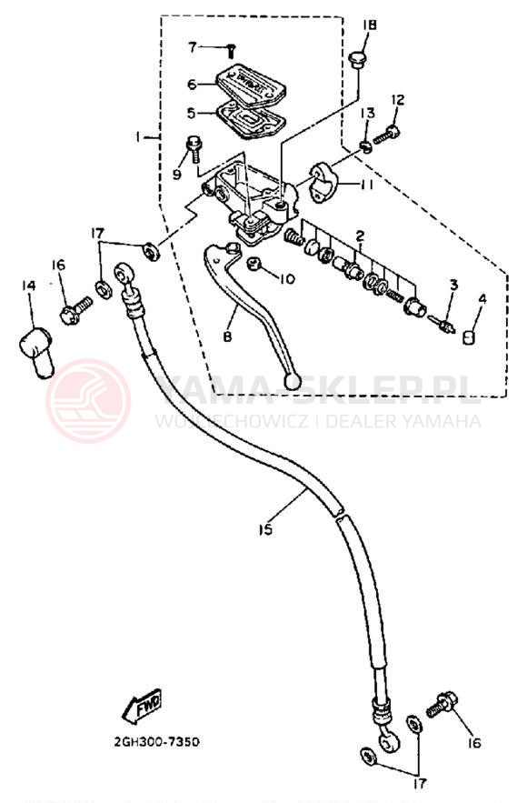 Schemat "Pompa hamulcowa przednia" do Yamaha FZR1000TC/FZR1000T