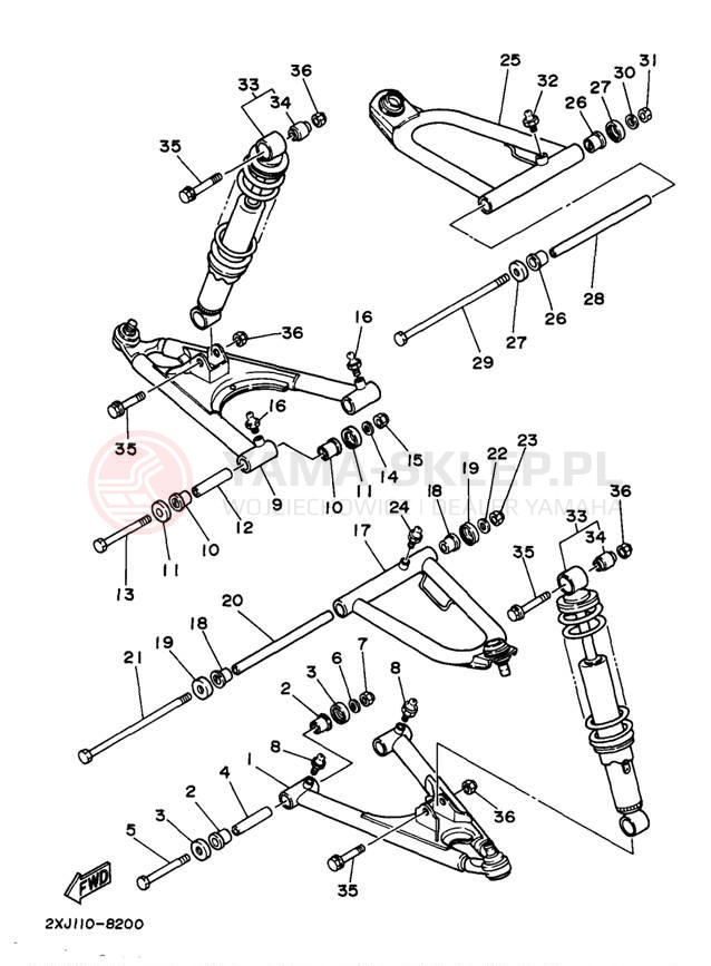 Schemat "Koło przód" do Yamaha BLASTER YFS200J_MN