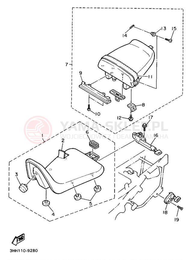 Schemat "siedzenie" do Yamaha FZR600W