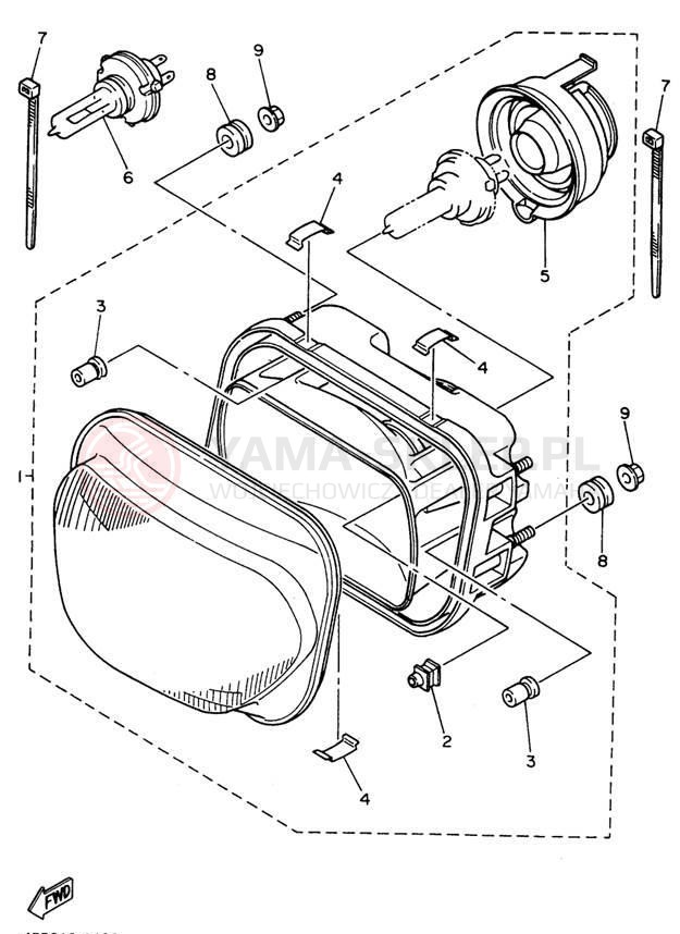 Schemat "Lampa przód" do Yamaha SECA II XJ600SH/XJ600SHC