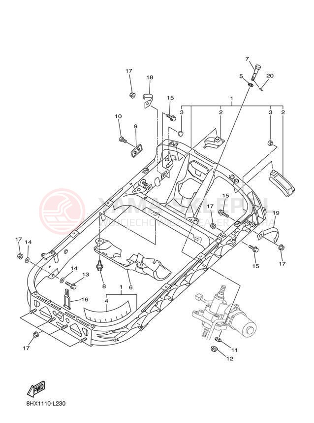 Schemat "STEERING GATE" do Yamaha RS VECTOR RS90PER/RS90PEL