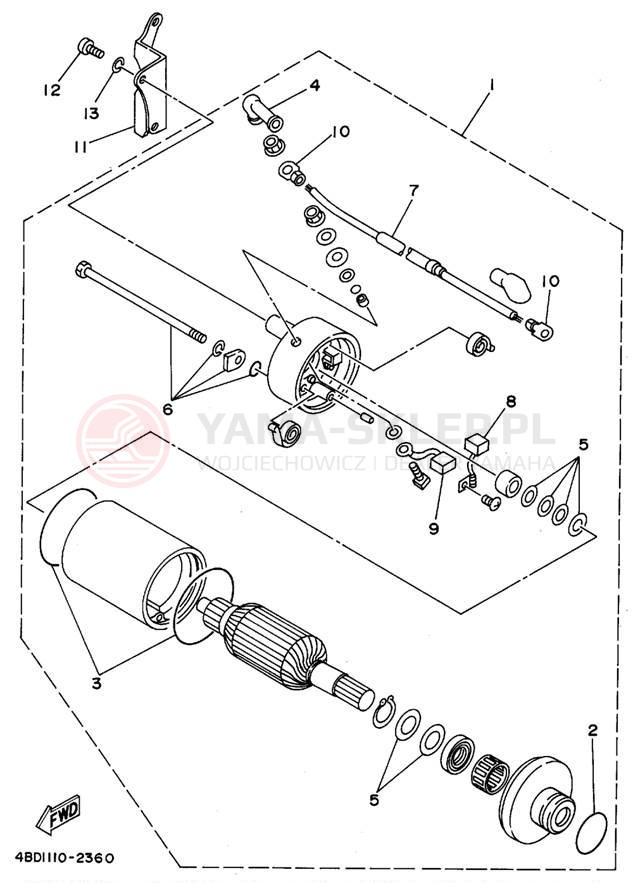 Schemat "rozrusznik" do Yamaha YFB250G_MNH