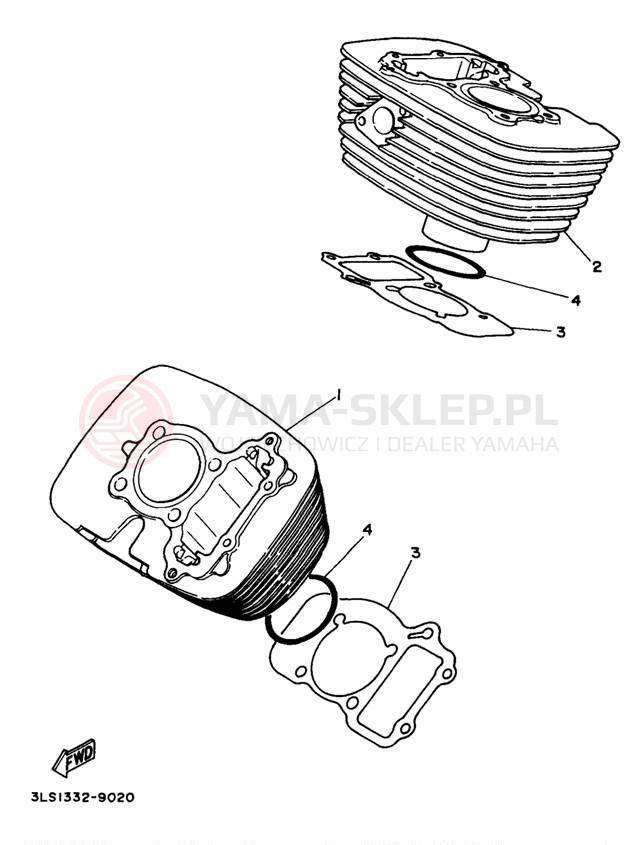 Schemat "cylinder" do Yamaha VIRAGO 250 XV250N/XV250NC