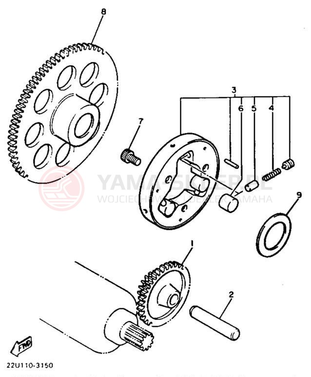 Schemat "rozrusznik" do Yamaha VIRAGO 535 XV535TC/XV535T