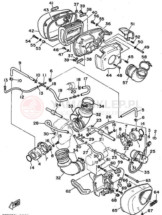 Schemat "Wtrysk paliwa" do Yamaha VIRAGO 1100 XV1100F/XV1100FC