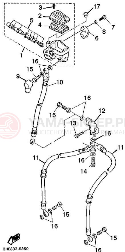 Schemat "Pompa hamulcowa przednia" do Yamaha FZR600RD