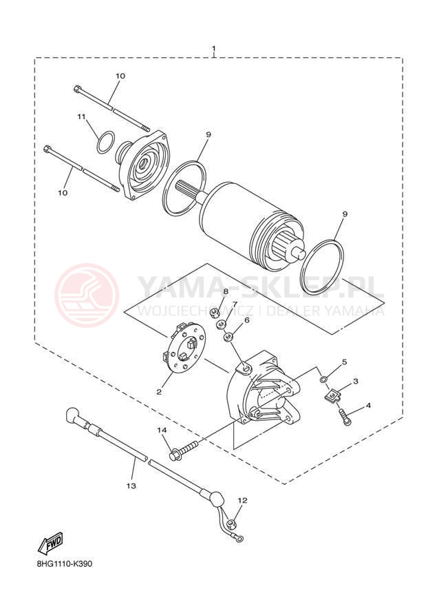 Schemat "rozrusznik" do Yamaha APEX XTX RX10PXTBB/RX10PXTBL