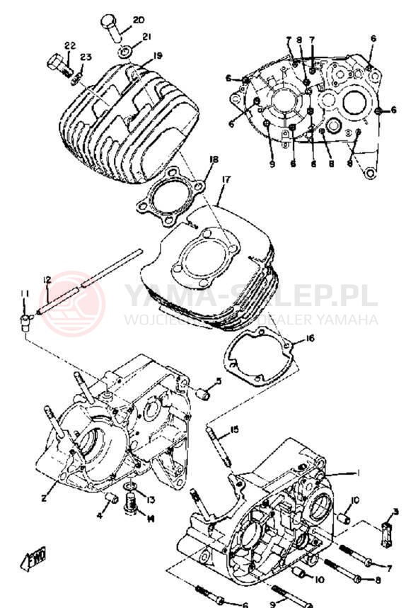 Schemat "Obudowa silnika" do Yamaha CT1