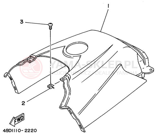 Schemat "Pokrywa boczna" do Yamaha TIMBERWOLF 2WD YFB250FWL