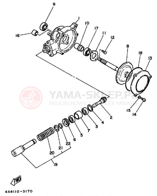Schemat "Wał napędowy" do Yamaha Y-ZINGER PW50S