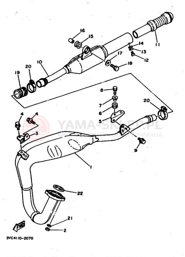 Schemat "Wydech końcowy" do Yamaha RT180G