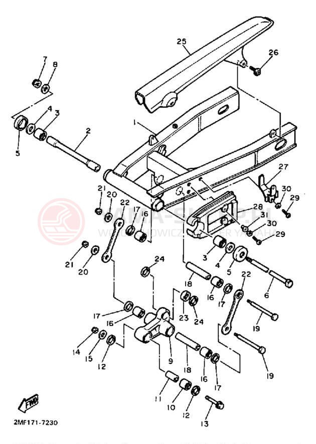 Schemat "wahacz" do Yamaha FZ700TC/FZ700T