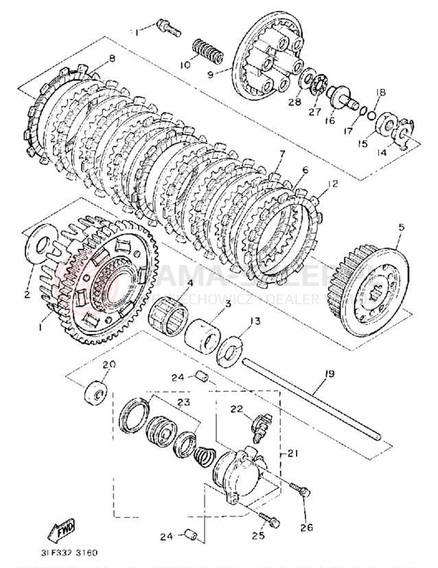 Schemat "sprzęgło" do Yamaha FZR1000EC/FZR1000E