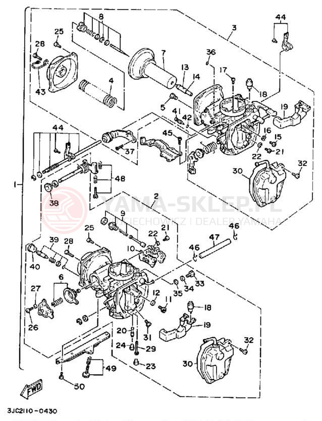Schemat "Gaźnik" do Yamaha VIRAGO 535 XV535A/XV535AC