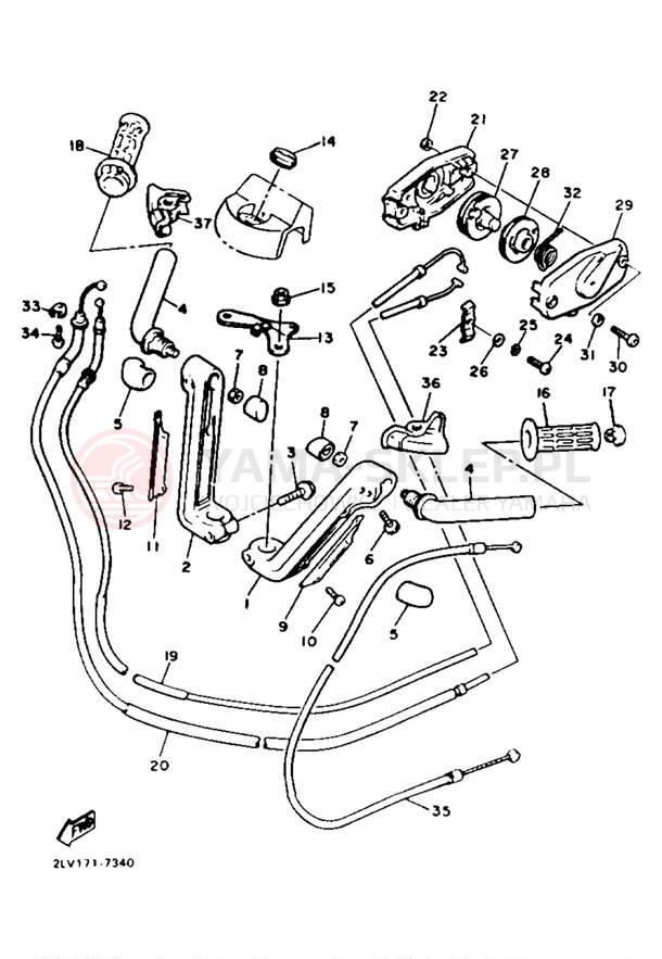 Schemat "Kierownica i osprzęt" do Yamaha XVZ13TC/XVZ13T