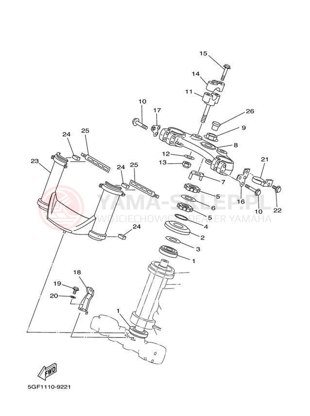 Schemat "Półki zawieszenia" do Yamaha TT-R250 TTR250SC/TTR250S