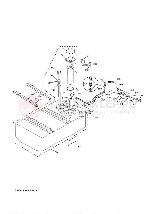 Schemat "zbiornik paliwa" do Yamaha 212 SS FAT1100CLH