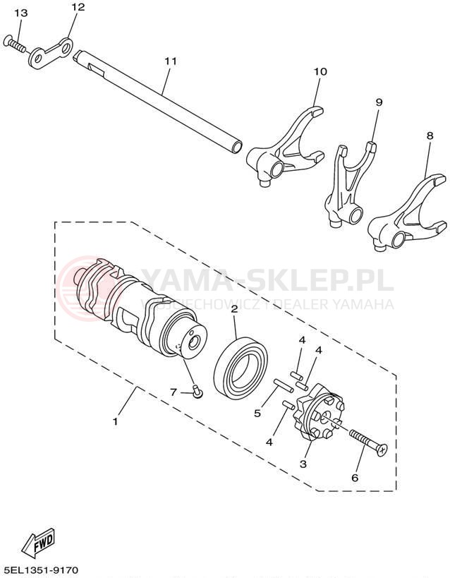 Schemat "Wodziki, automat" do Yamaha V-STAR 1100 XVS1100L/XVS1100LC