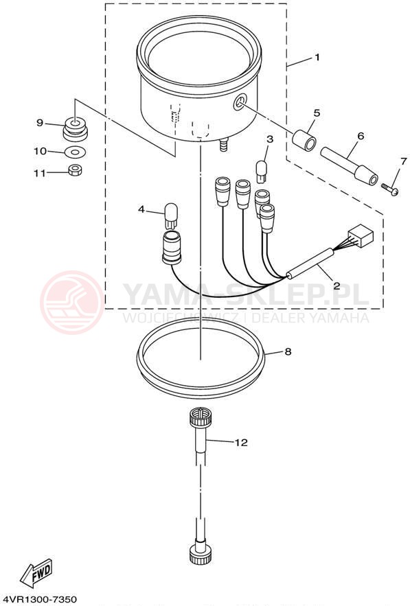 Schemat "licznik" do Yamaha V-STAR CUSTOM XVS650PC/XVS650P