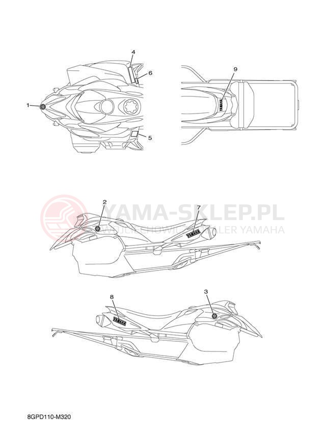 Schemat "naklejki" do Yamaha PHAZER MTX PZ50MTEW