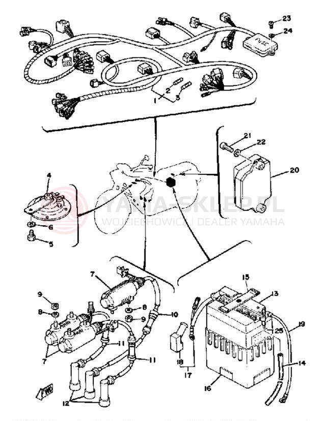 Schemat "układ elektryczny" do Yamaha XS750SE-31