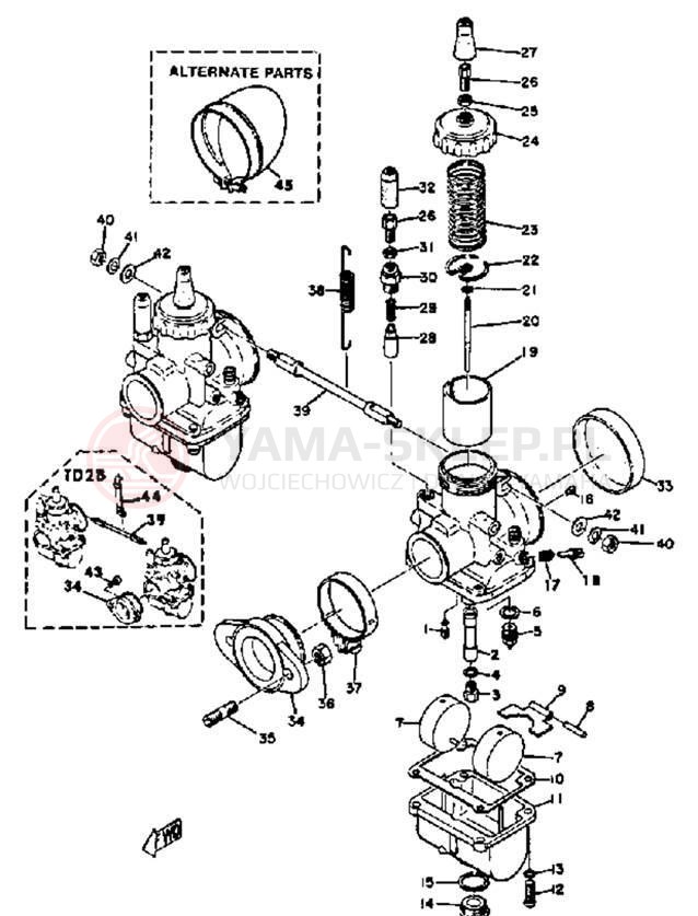 Schemat "Gaźnik" do Yamaha TD2B