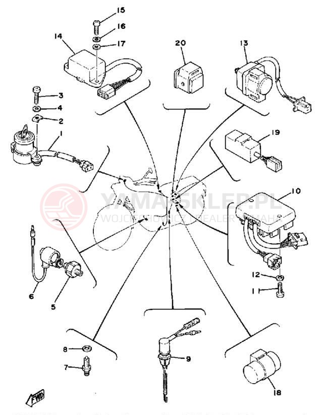 Schemat "układ elektryczny" do Yamaha XS750F